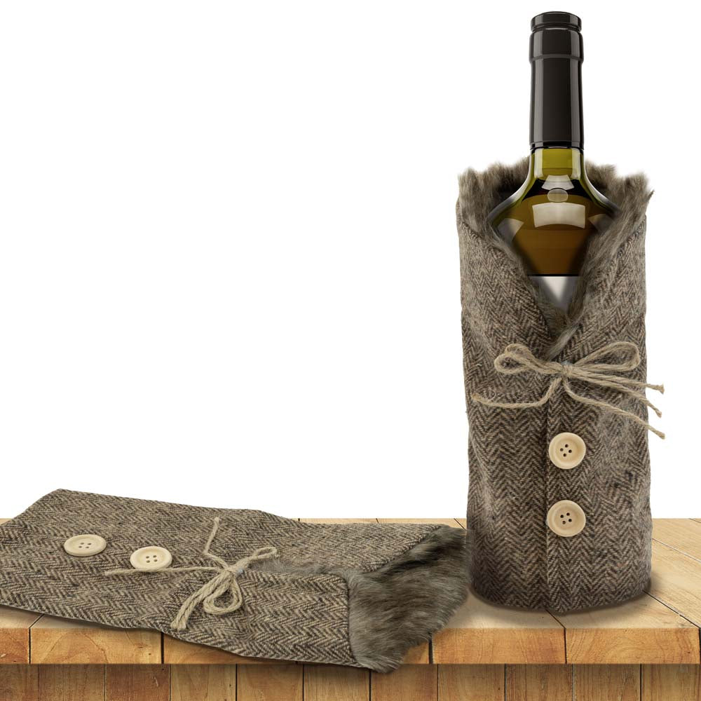 Pokrowiec na butelki świąteczny Szary