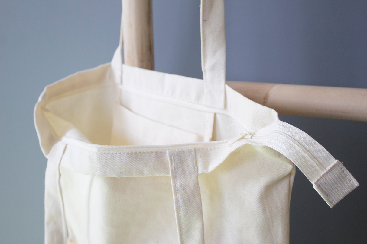 Torba shopper materiałowa siatka metka ALLBAG 36x8,5x42 ECRU