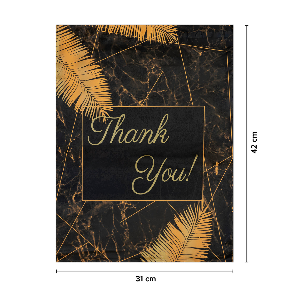 Foliopaki kurierskie 310x420 mm 50 szt. ZŁOTY MARMUR THANK YOU