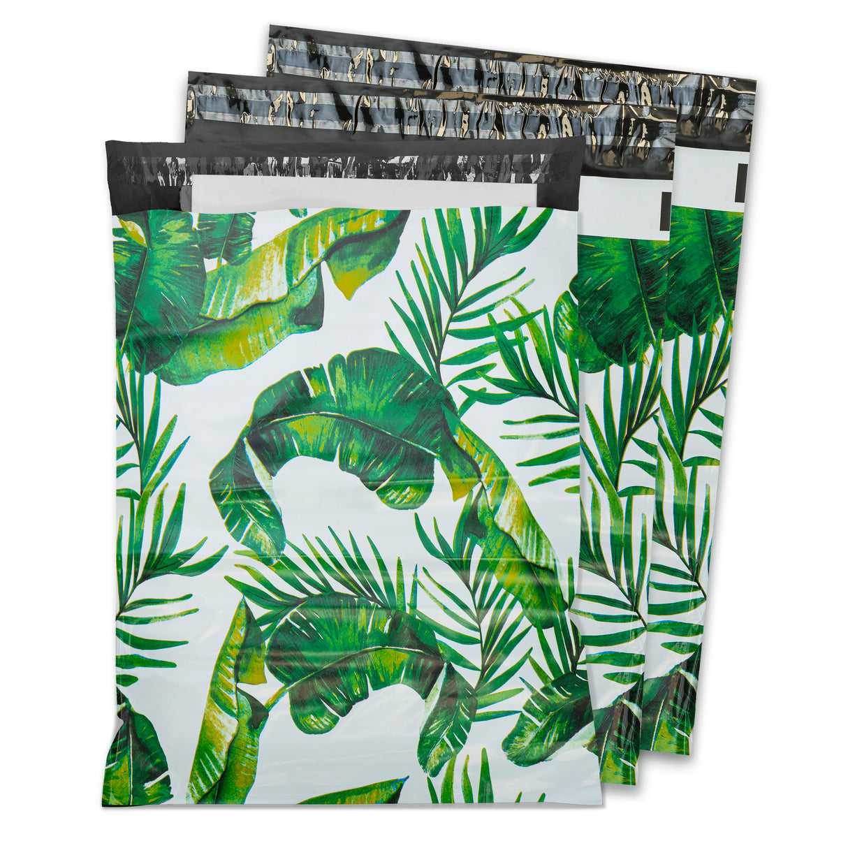 Foliopaki kurierskie 255x370mm 50 szt. ZIELONE LIŚCIE