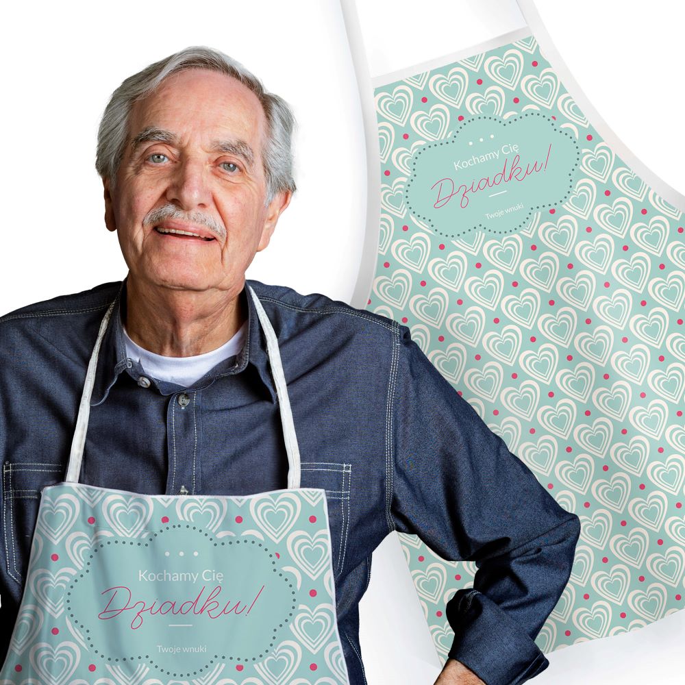 Fartuch Kuchenny Kochamy Cię Dziadku Prezent na Dzień Dziadka