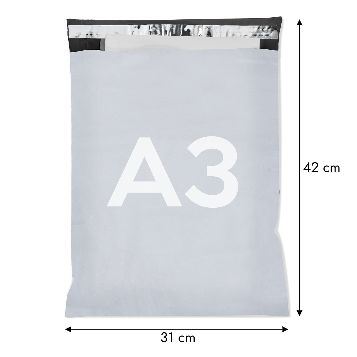 Szare foliopaki kurierskie A3 310x420mm 50szt.
