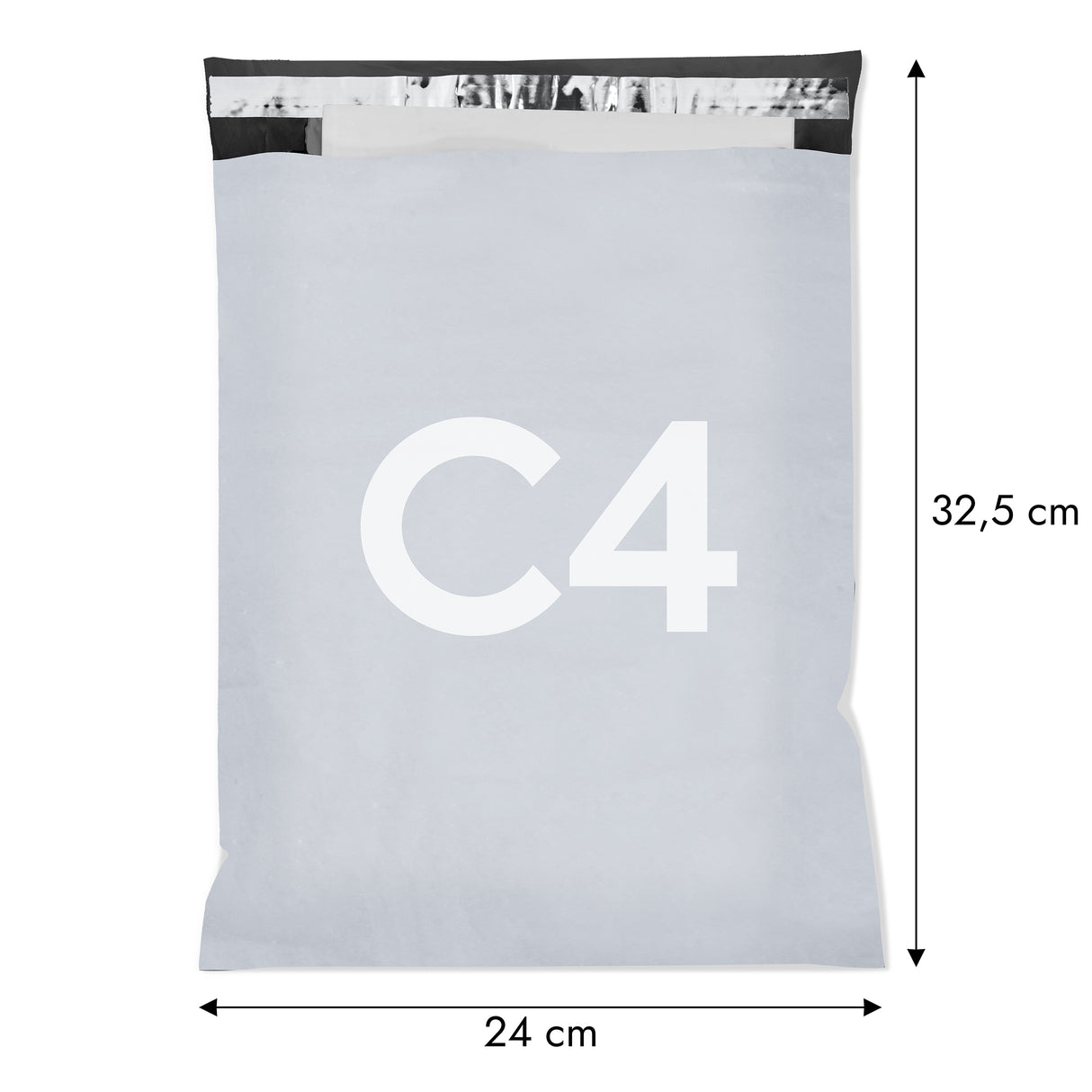 Szare foliopaki kurierskie C4 240x325mm 50szt