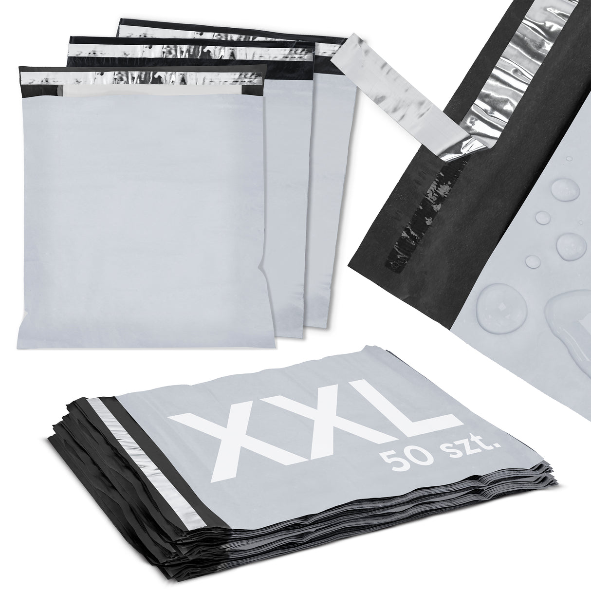 Szare foliopaki kurierskie XXL 800x800mm 50szt.
