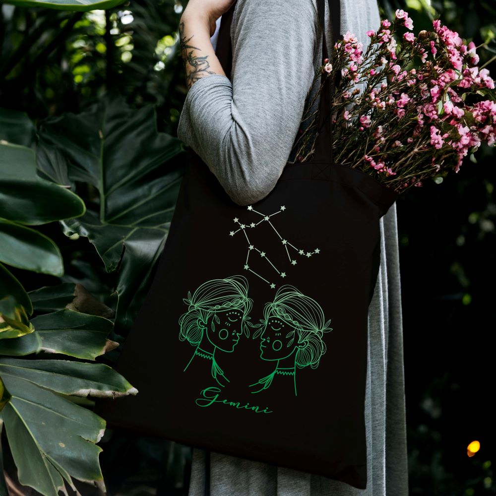 Torba bawełniana z nadrukiem Czarna BLIŹNIĘTA