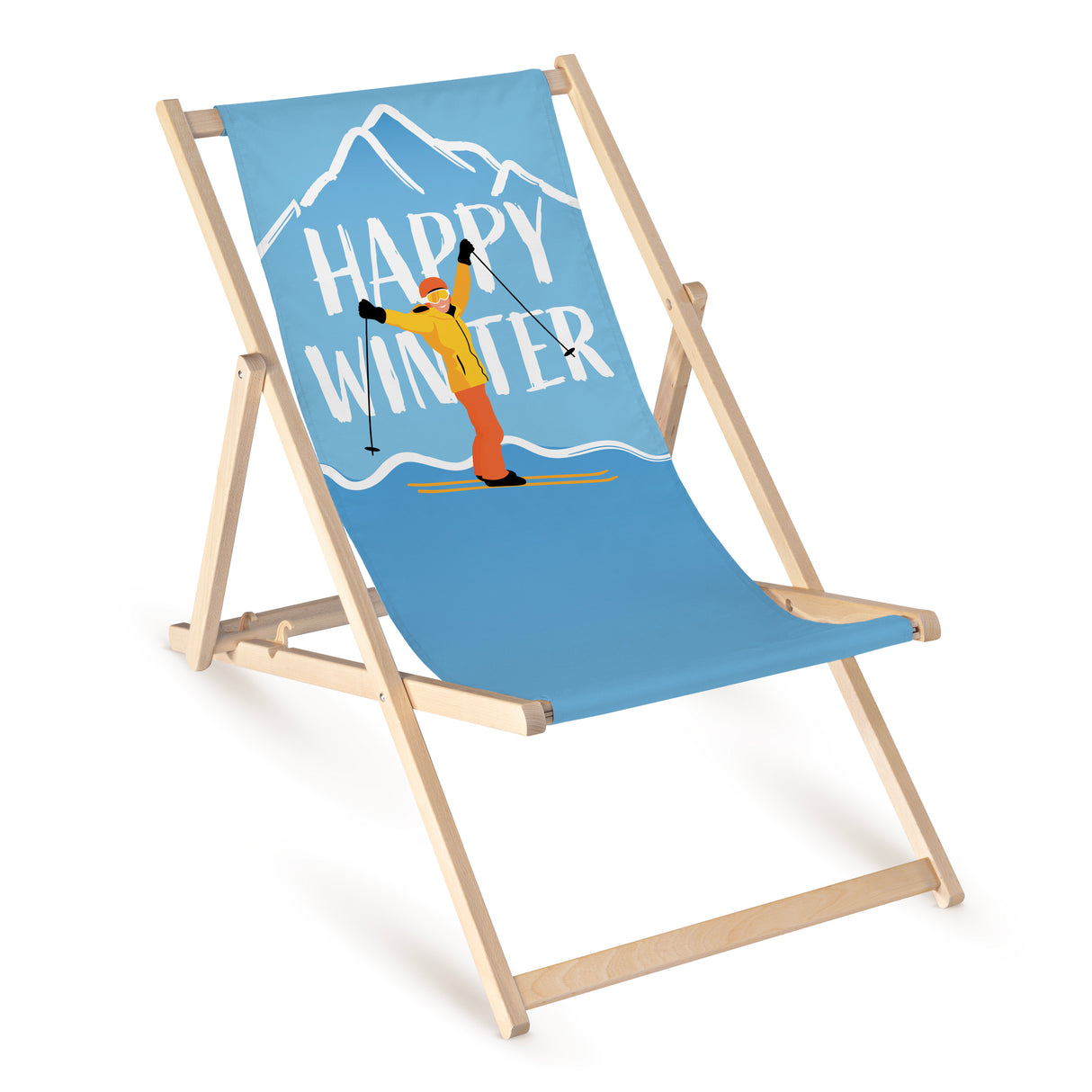 Leżak Zimowy Drewniany HAPPY WINTER