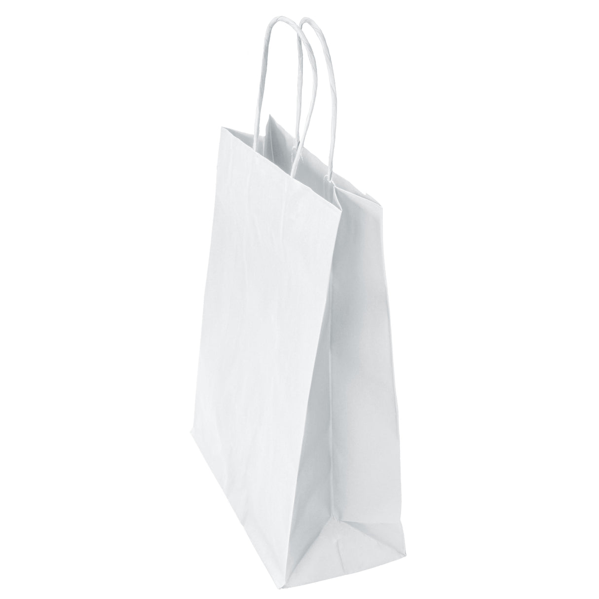 Torba papierowa z uchwytem skręcanym 240x100x340mm Biała Premium