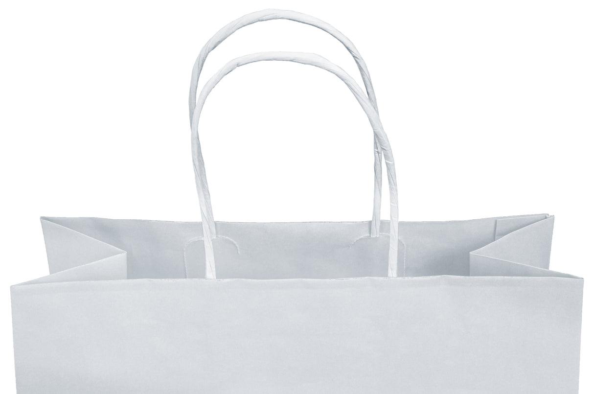 Torba papierowa z uchwytem skręcanym 240x100x340mm Biała Premium