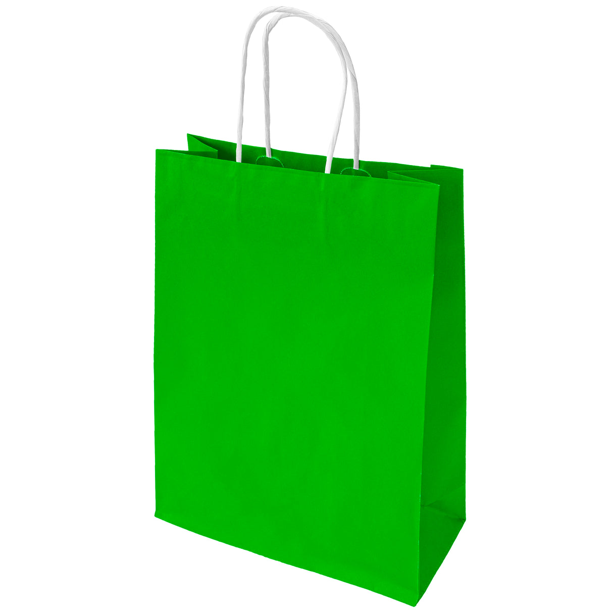 Torba papierowa 240x100x340mm z uchwytem skręcanym jasnozielona Premium