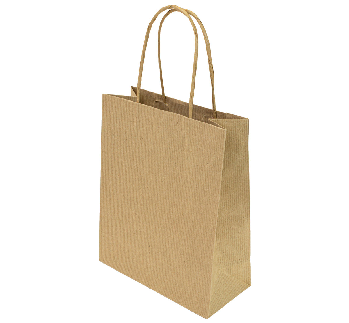 Torba papierowa z uchwytem skręcanym 180x80x220mm Brązowa Premium