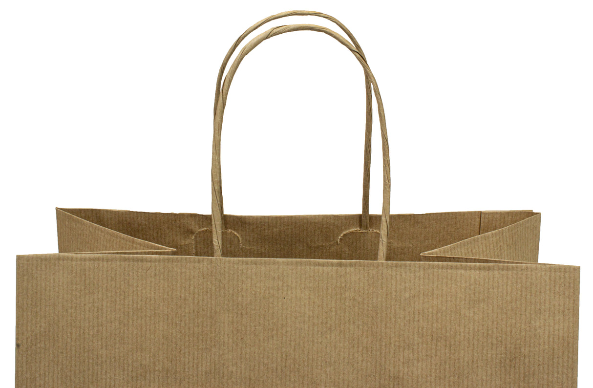 Torba papierowa 260x150x250mm z uchwytem skręcanym Premium - BRĄZOWA