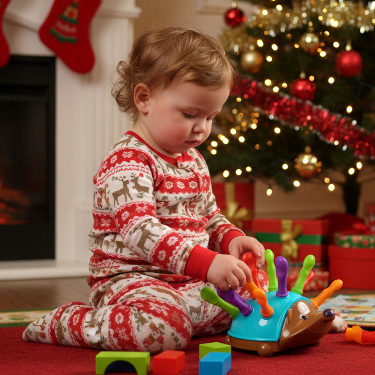 Zabawka edukacyjna kolorowy jeżyk 18m+