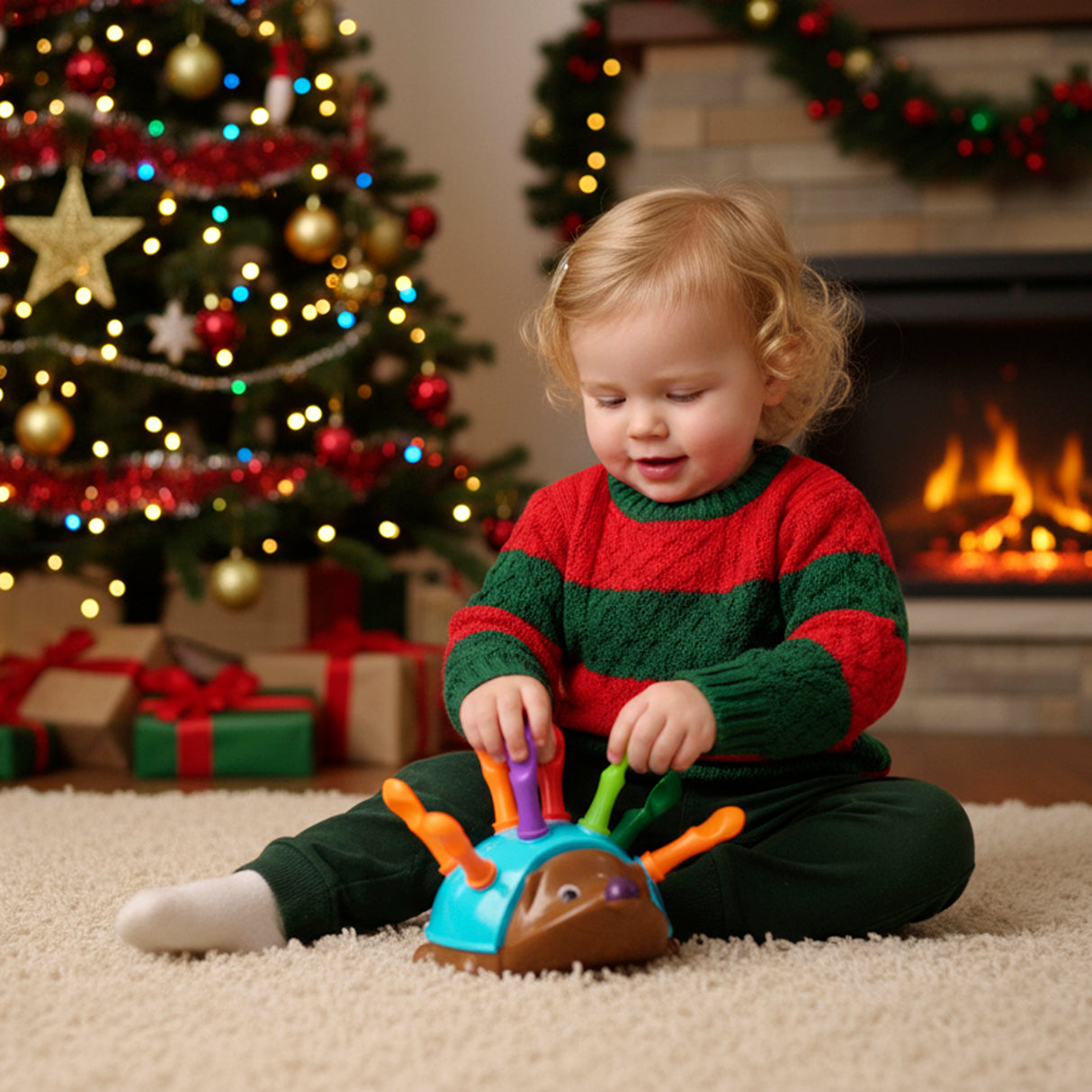 Zabawka edukacyjna kolorowy jeżyk 18m+