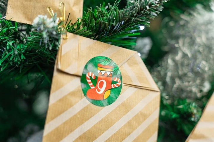 Naklejki świąteczne ozdobne adwentowe 24szt.