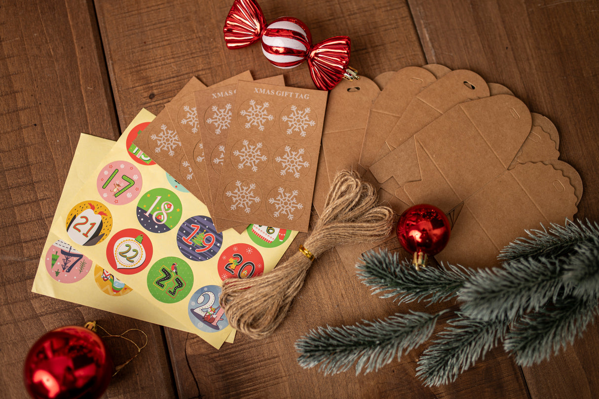 Kalendarz adwentowy pudełeczka kraft DIY