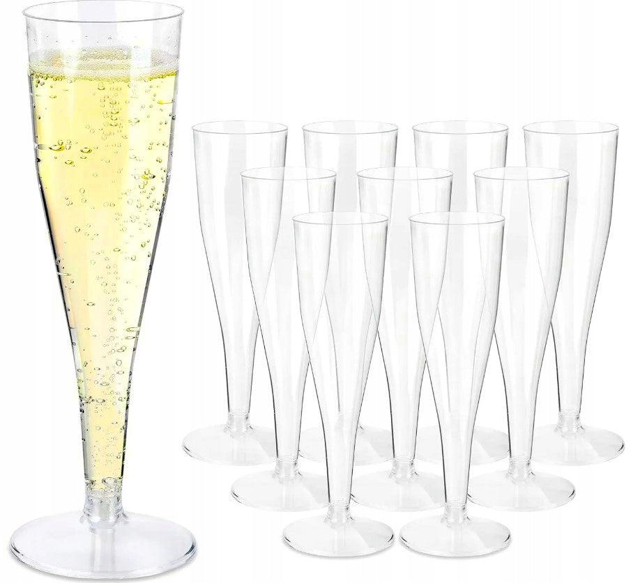 Kieliszki plastikowe do Szampana 120ml 10szt.