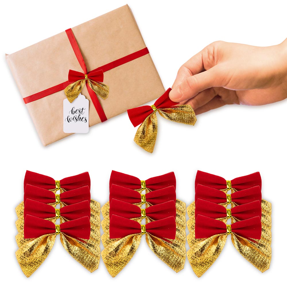 Kokardki świąteczne Czerwono-złote