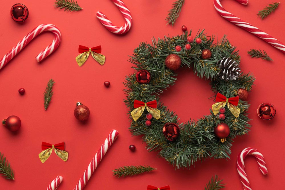 Kokardki świąteczne Czerwono-złote