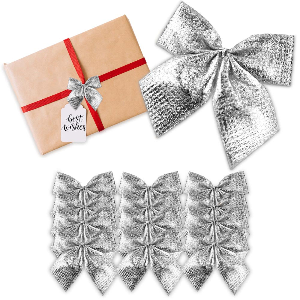 Kokardki świąteczne Srebrne