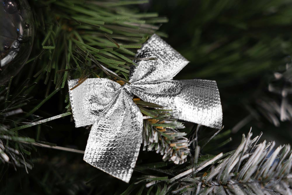 Kokardki świąteczne Srebrne