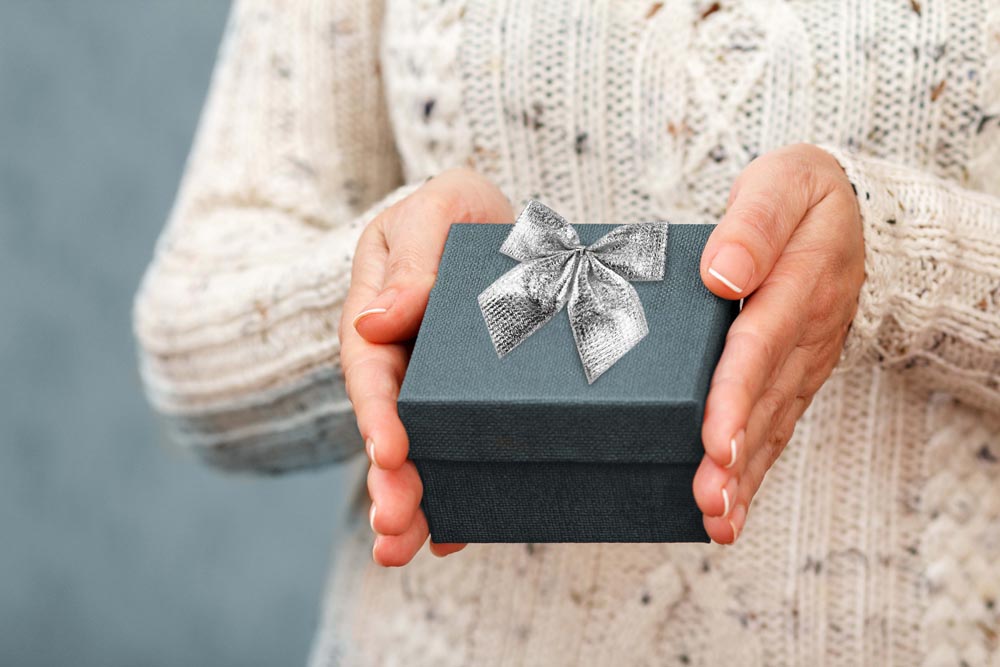 Kokardki świąteczne Srebrne