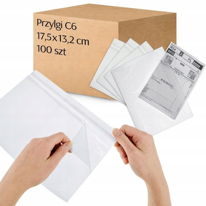 Kieszenie samoprzylepne - przylgi kurierskie C6 100szt.