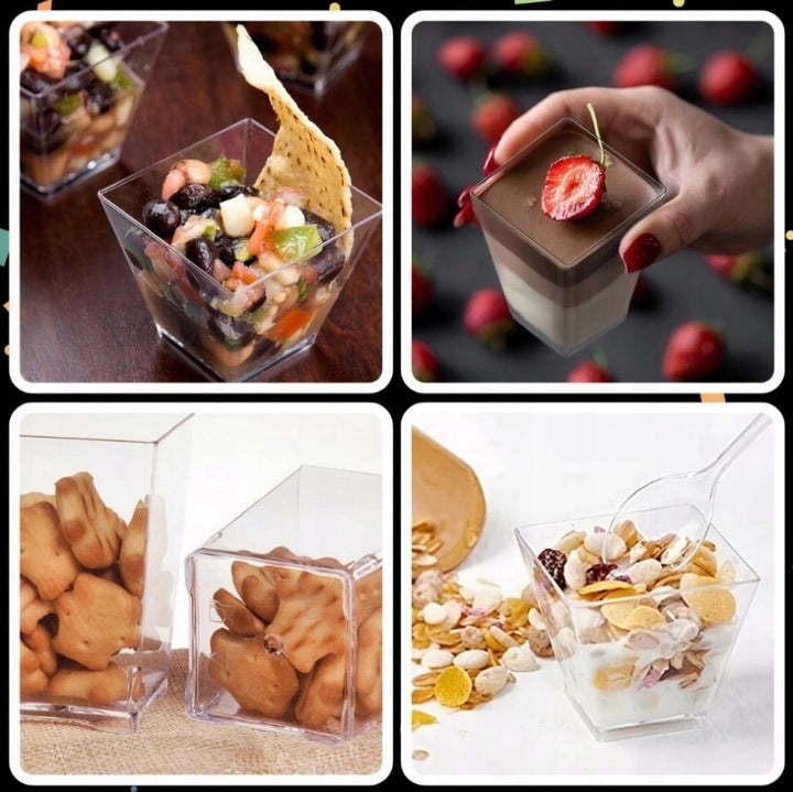 Pucharki do deserów 58ml 50szt + łyżeczki 50szt.