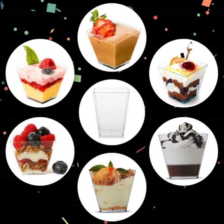 Pucharki do deserów 58ml 50szt + łyżeczki 50szt.