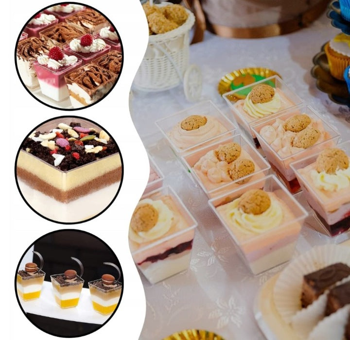 Pucharki do deserów 58ml 50szt + łyżeczki 50szt.