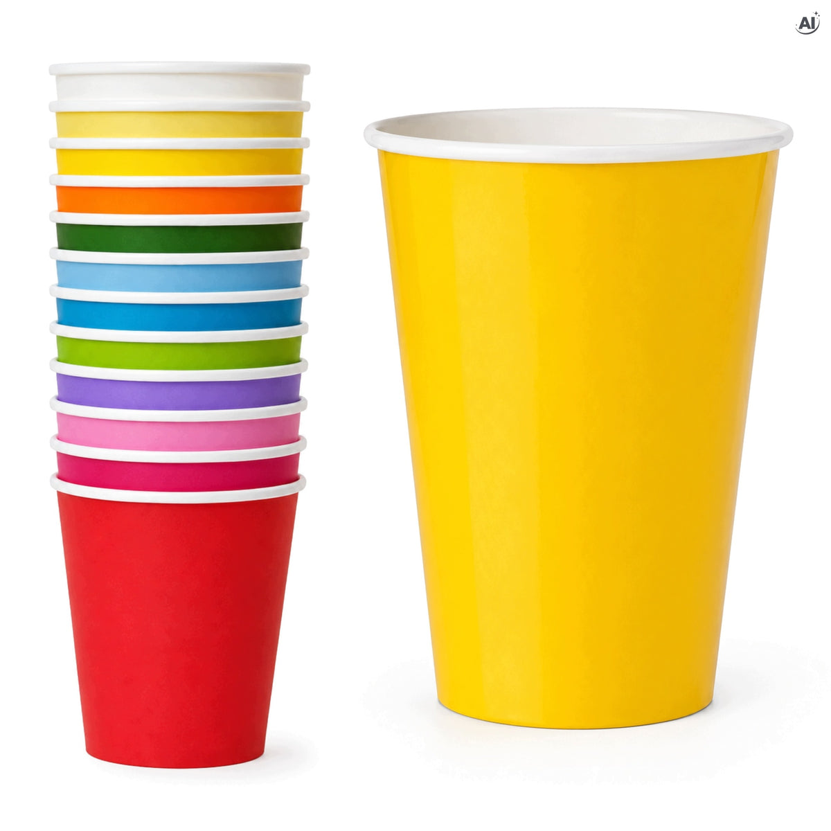 Kubki papierowe 250 ml miź kolorów 60szt.