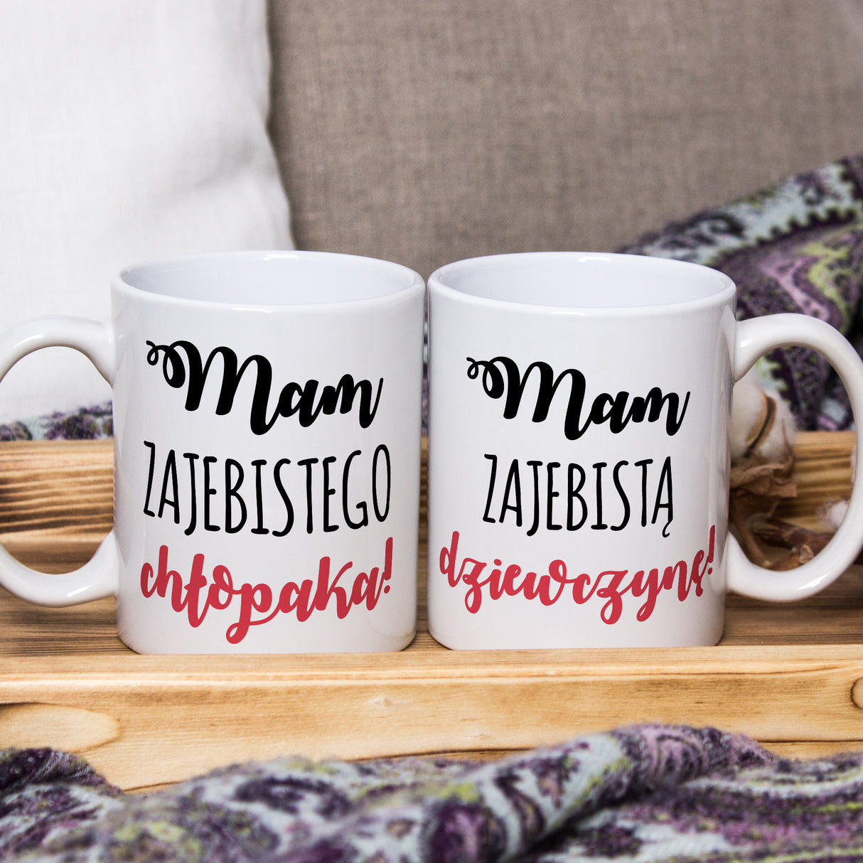 Prezent na Walentynki - Zestaw kubków dla par