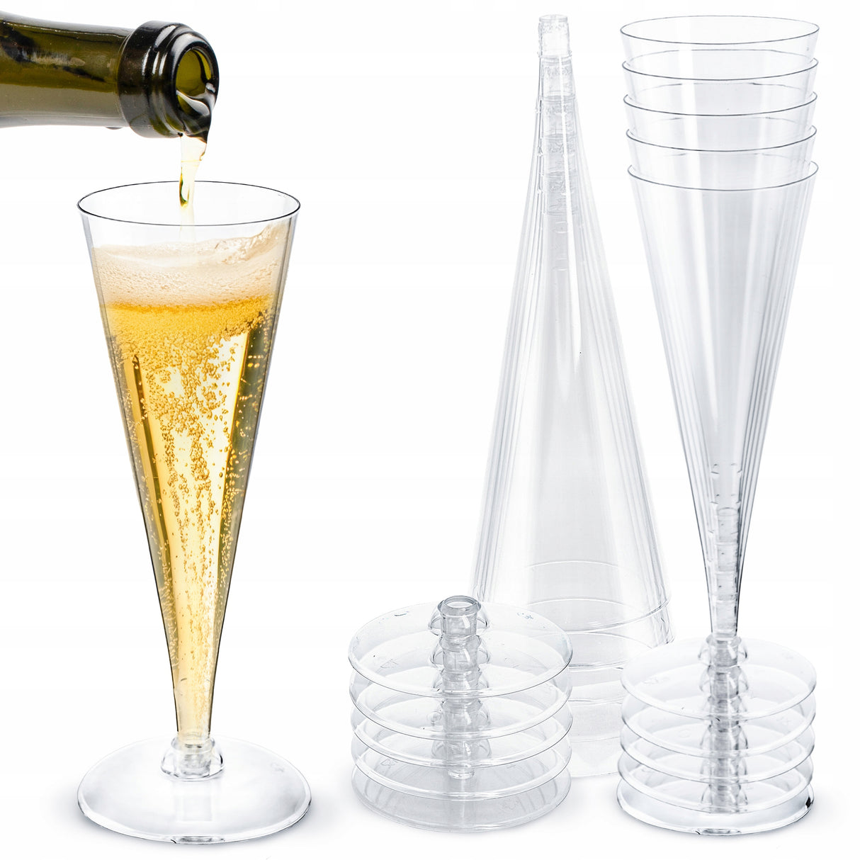 Kieliszki plastikowe do Szampana 120ml 10szt.