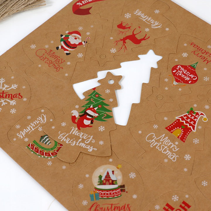 Kraftowe winietki świąteczne 50szt.