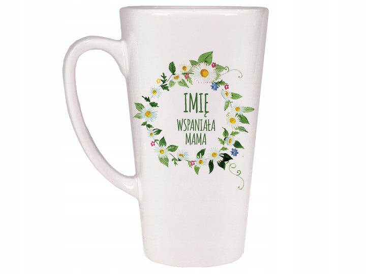 Prezent na dzień matki KUBEK LATTE KUBEK - IMIĘ + WSPANIAŁA MAMA