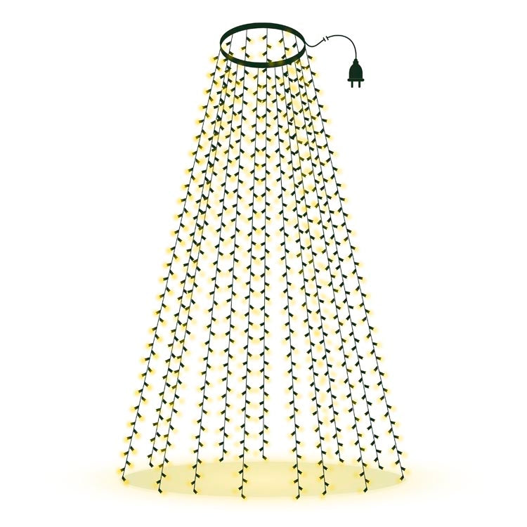 Kurtyna świetlna na choinkę LED z pierścieniem 3m