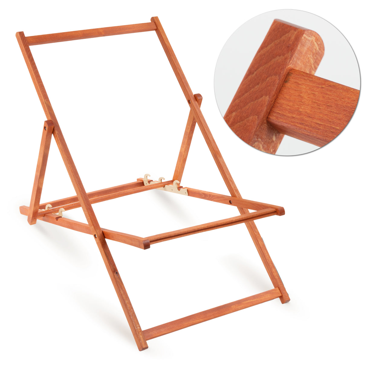 Leżak drewniany LEMONS - Pomarańczowy Stelaż