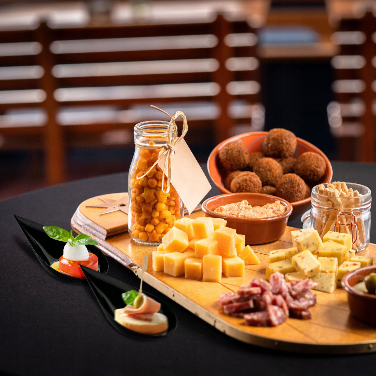 Łyżeczki Plastikowe Fingerfood Czarne 100 szt.