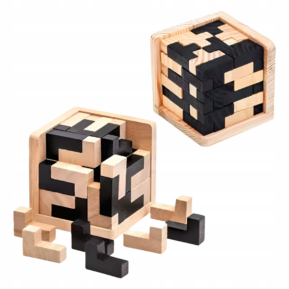 Logiczna drewniana kostka do układania 3+