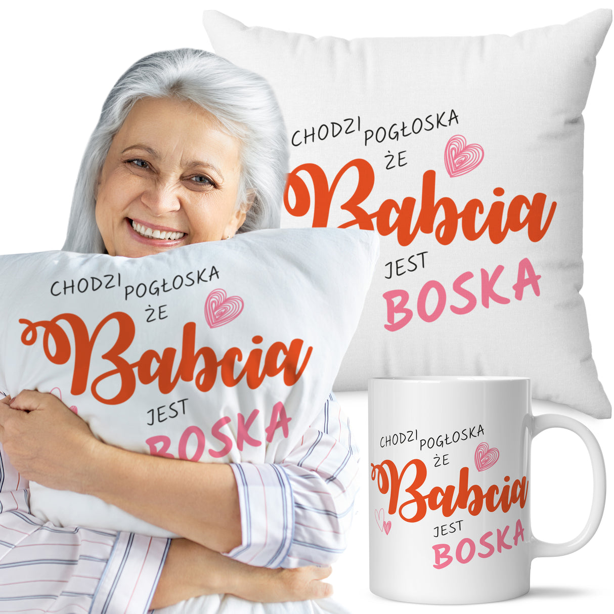 Zestaw Poduszka Kubek Babcia jest boska Prezent na Dzień Babci
