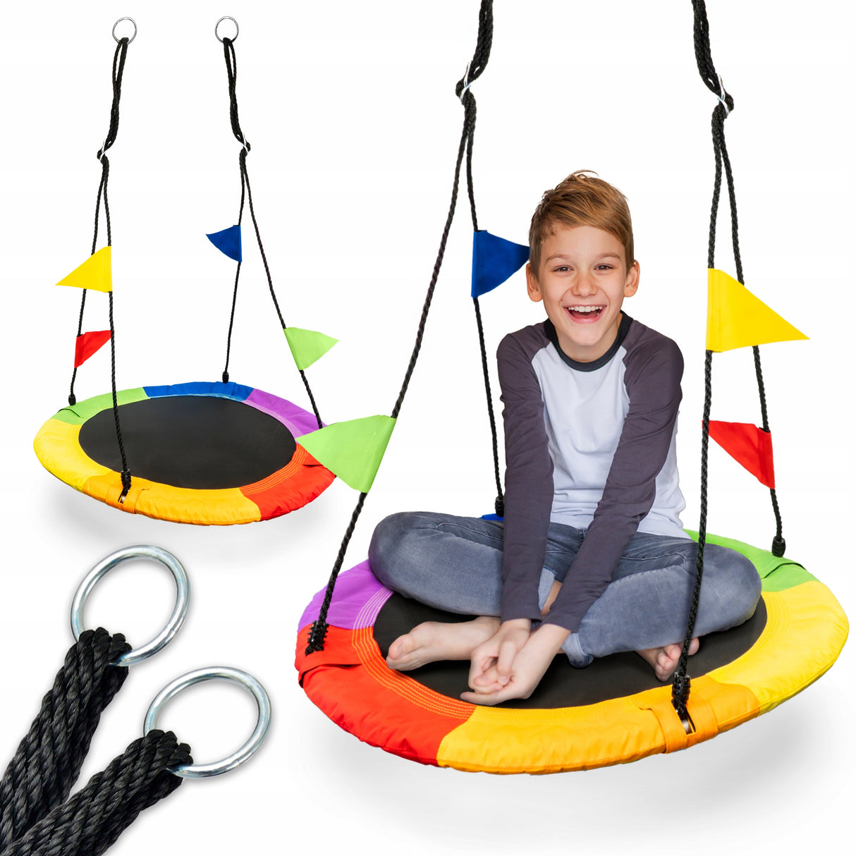 Huśtawka Ogrodowa dla Dzieci Kolorowa Bocianie Gniazdo