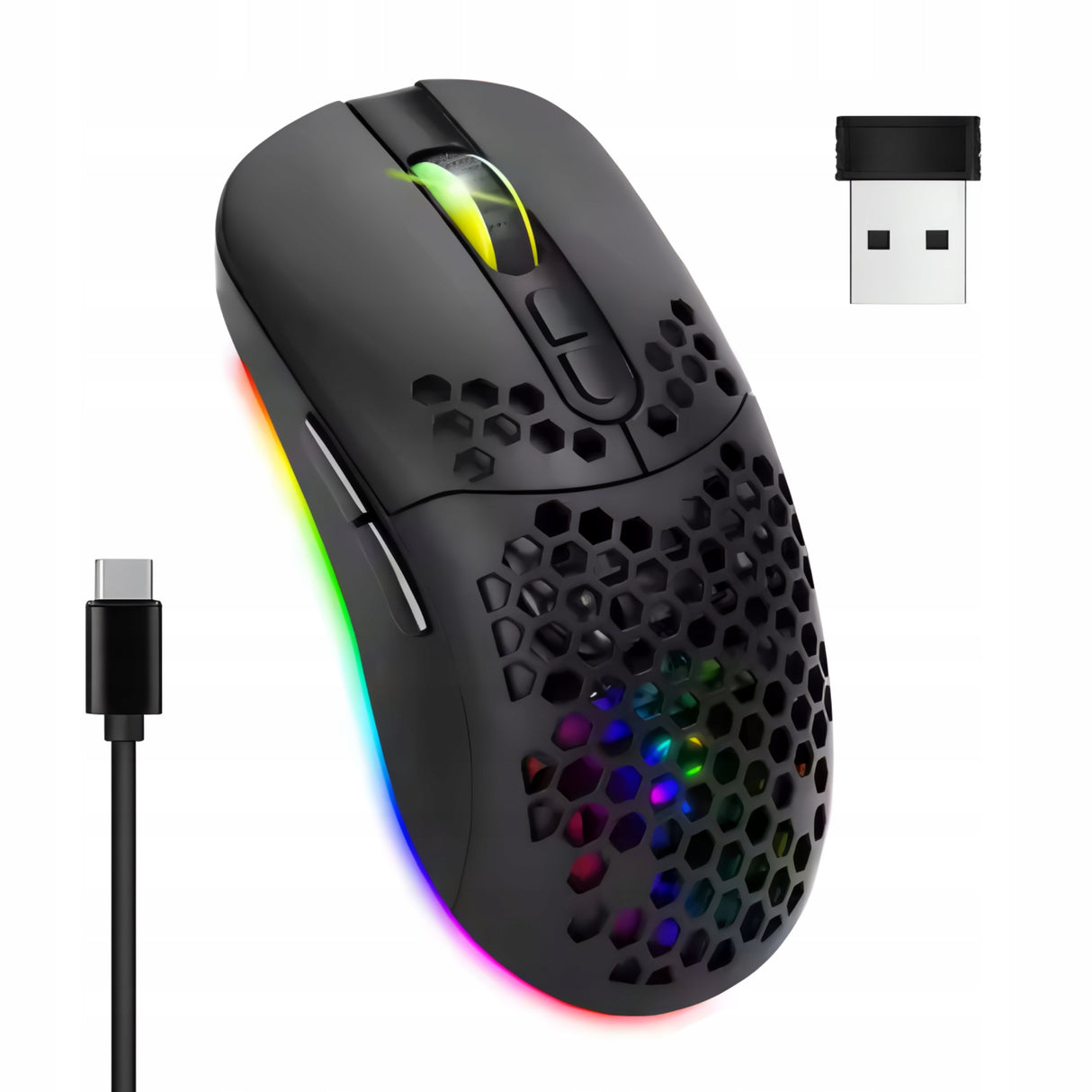 Mysz bezprzewodowa gamingowa RGB 2.4 GHz