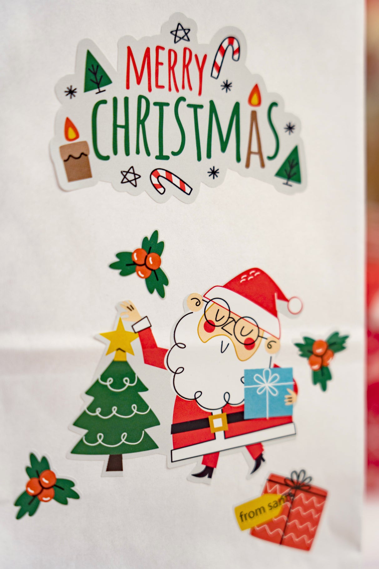 Naklejki świąteczne ozdobne Mikołaj