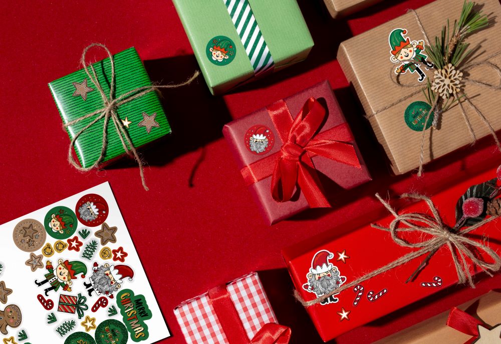 Naklejki świąteczne ozdobne Elfy