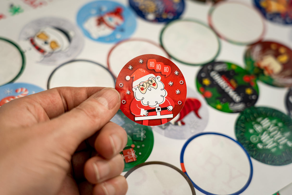 Naklejki świąteczne ozdobne MIKOŁAJ HO HO zestaw 10szt.