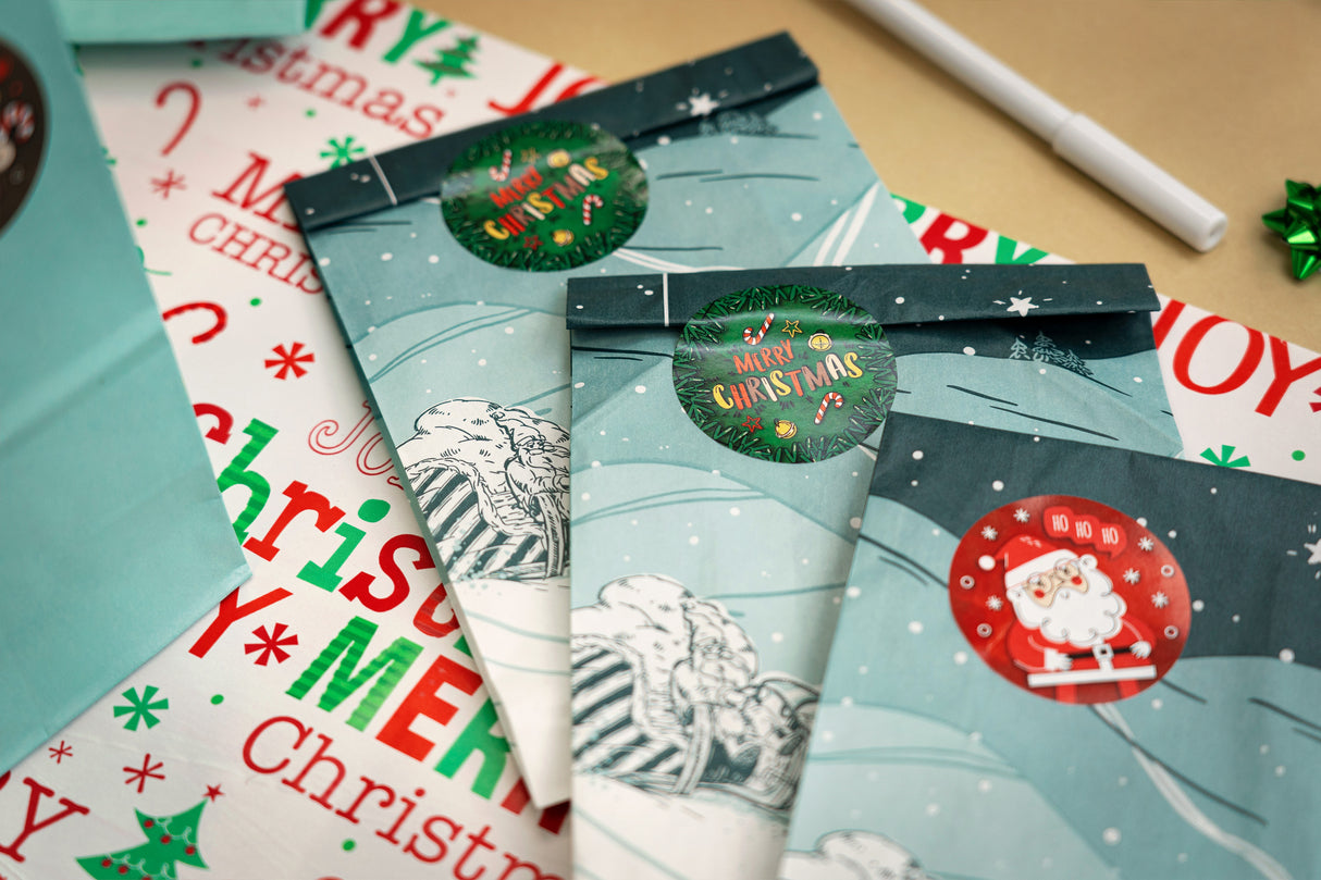 Naklejki świąteczne ozdobne MIKOŁAJ HO HO zestaw 10szt.