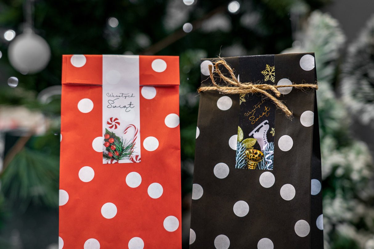 Naklejki świąteczne duże na prezenty ARKUSZ MIX