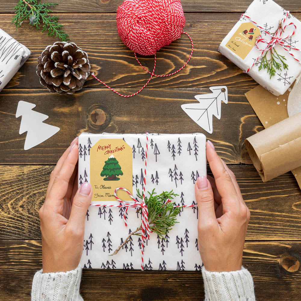 Świąteczne naklejki na prezenty Winietki