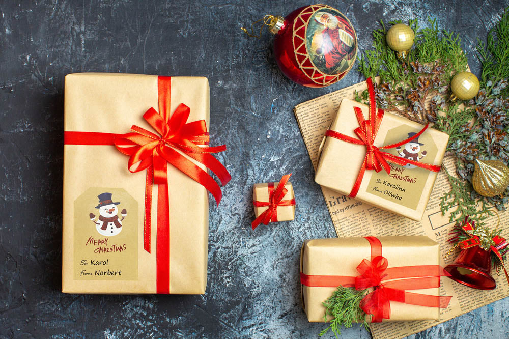 Świąteczne naklejki na prezenty Winietki