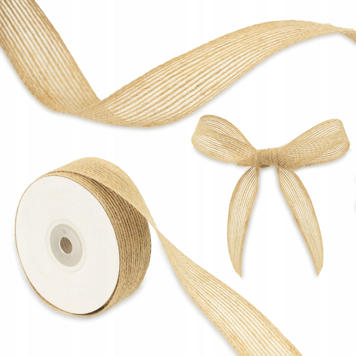 Naturalna jutowa wstążka dekoracyjna 6M