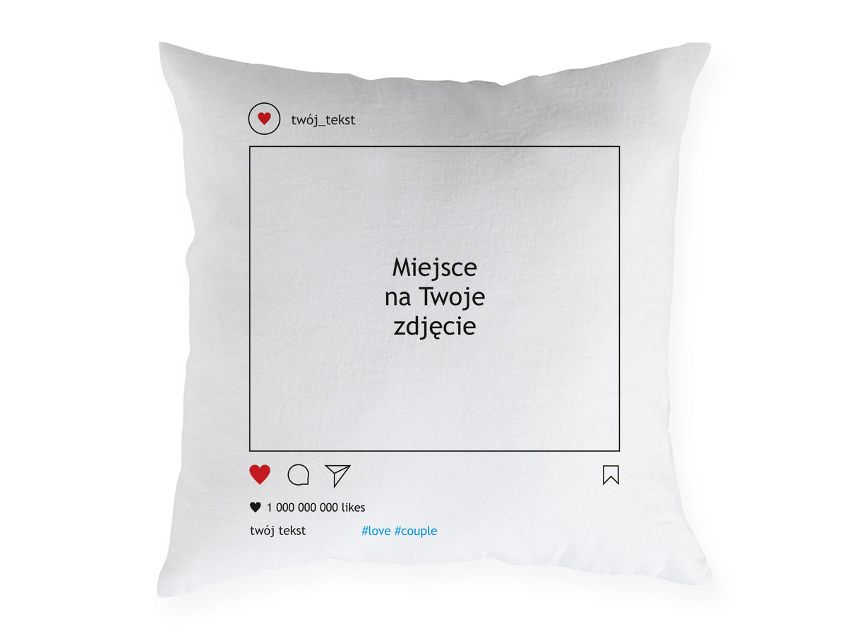 Prezent na walentynki - poduszka INSTAGRAM